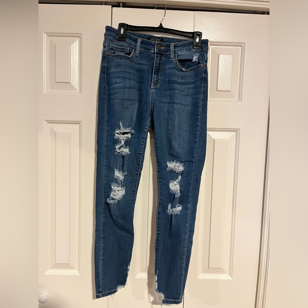 Judy Blue Women's Denim Skinny Fit Distressed Jeans